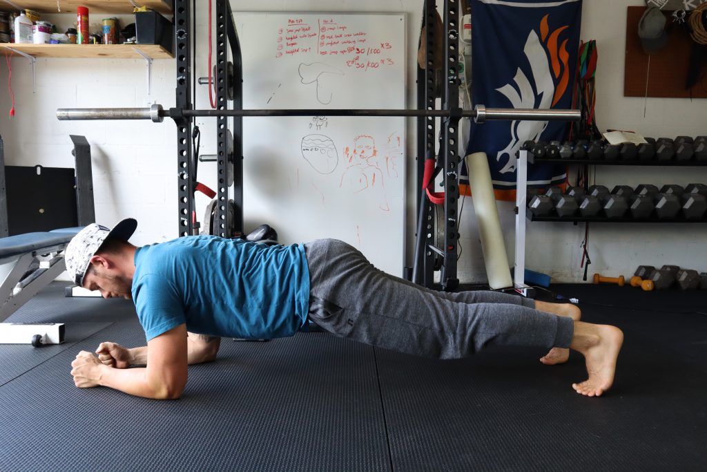 front planks for back and core strength
